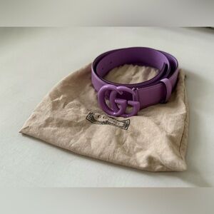 Gucci Lilac Leather Belt Size 80